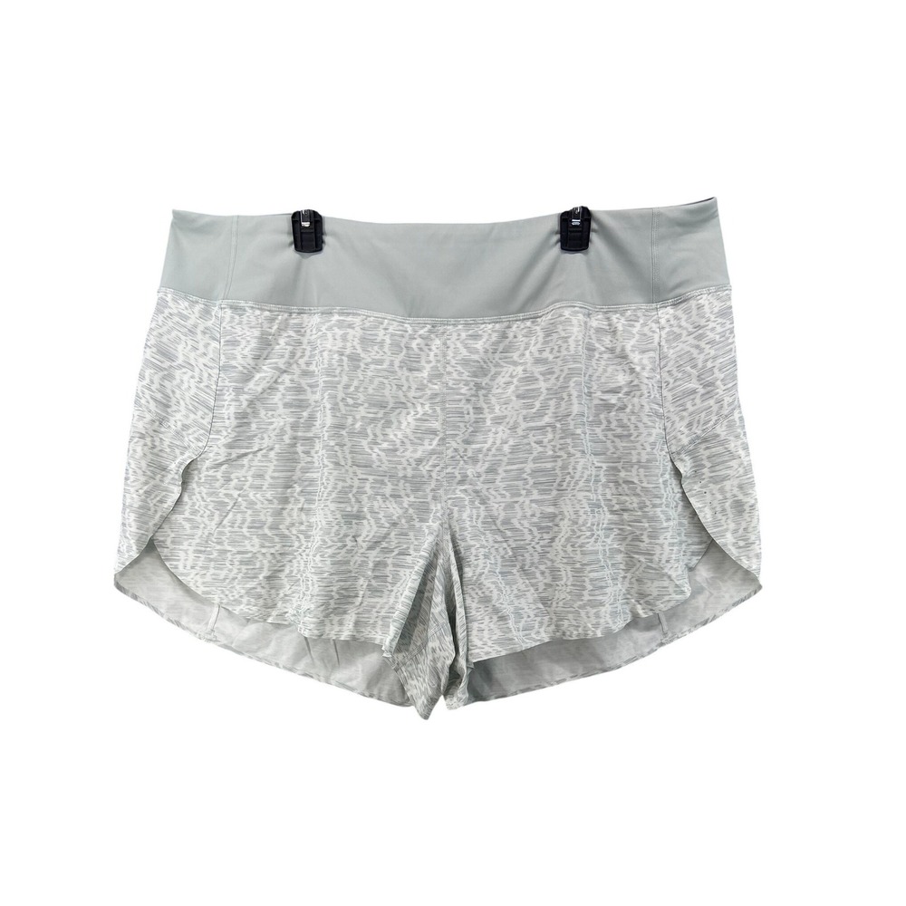 Athleta Shorts Sz 3X Printed Run With It Shorts Liner Grey White 3.5" Active